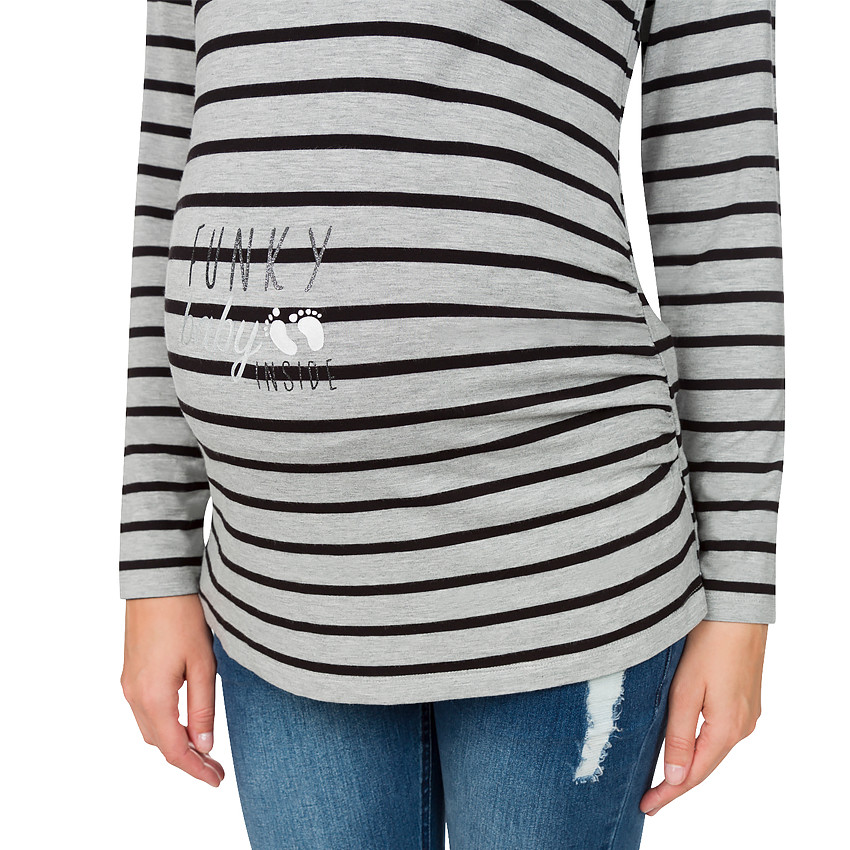 Tee-shirt manches longues de grossesse en jersey uni 