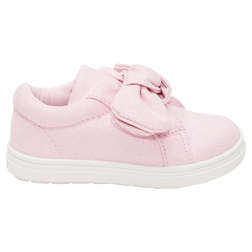 Baskets basses en toile avec scratch et noeud 