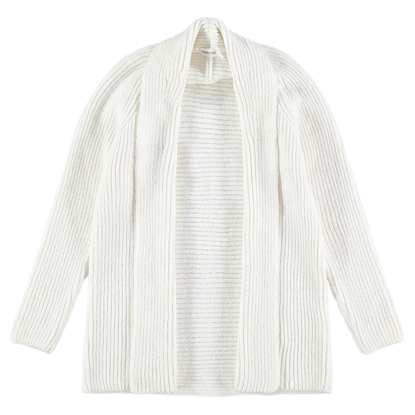 Junior - Gilet en maille côtelée col châle 