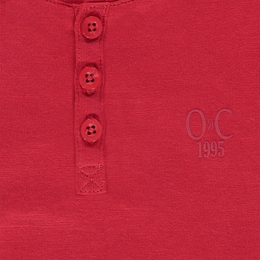 Tee-shirt manches longues en jersey uni avec ouverture au col 