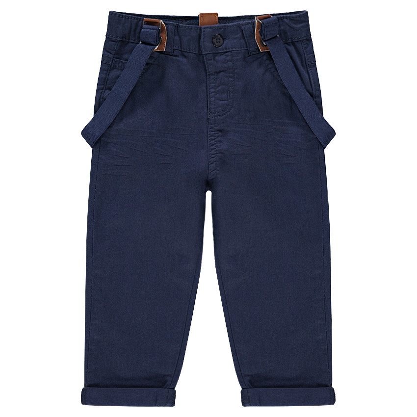 Pantalon en twill avec bretelles élastiquées amovibles 