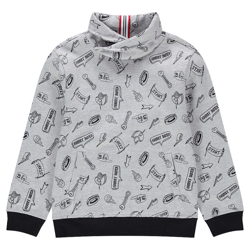 Junior - Sweat en molleton avec col croisé et imprimé all-over 