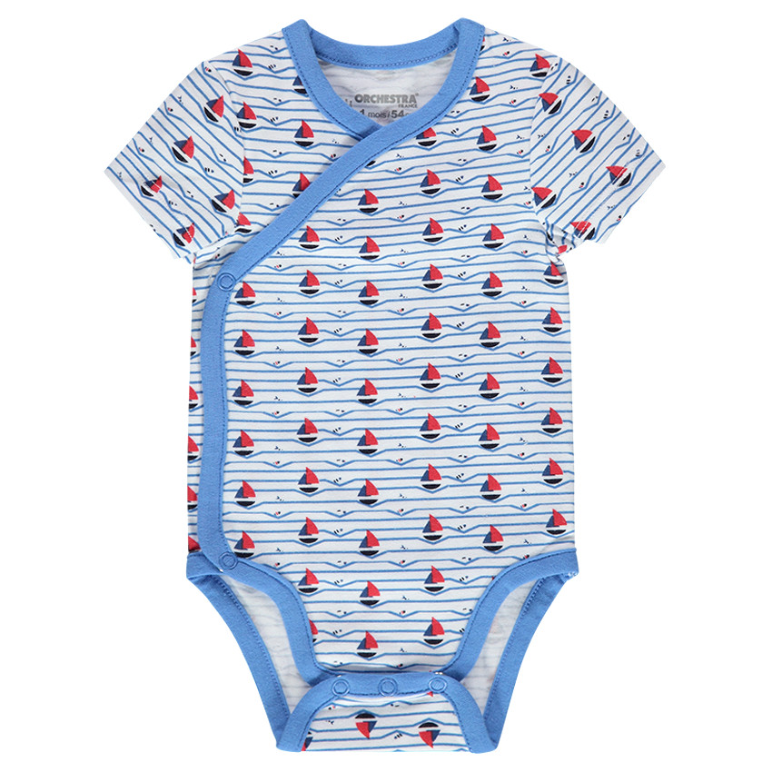 Lot de 3 bodies manches courtes en jersey printés 