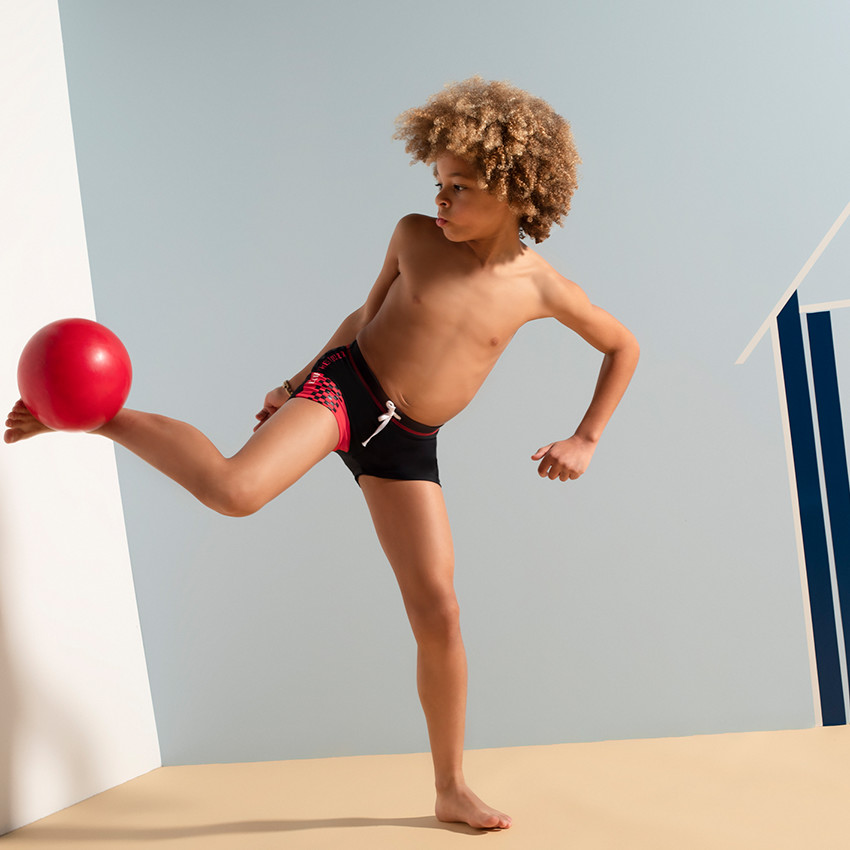 Junior - Boxer de bain avec inscriptions printées 