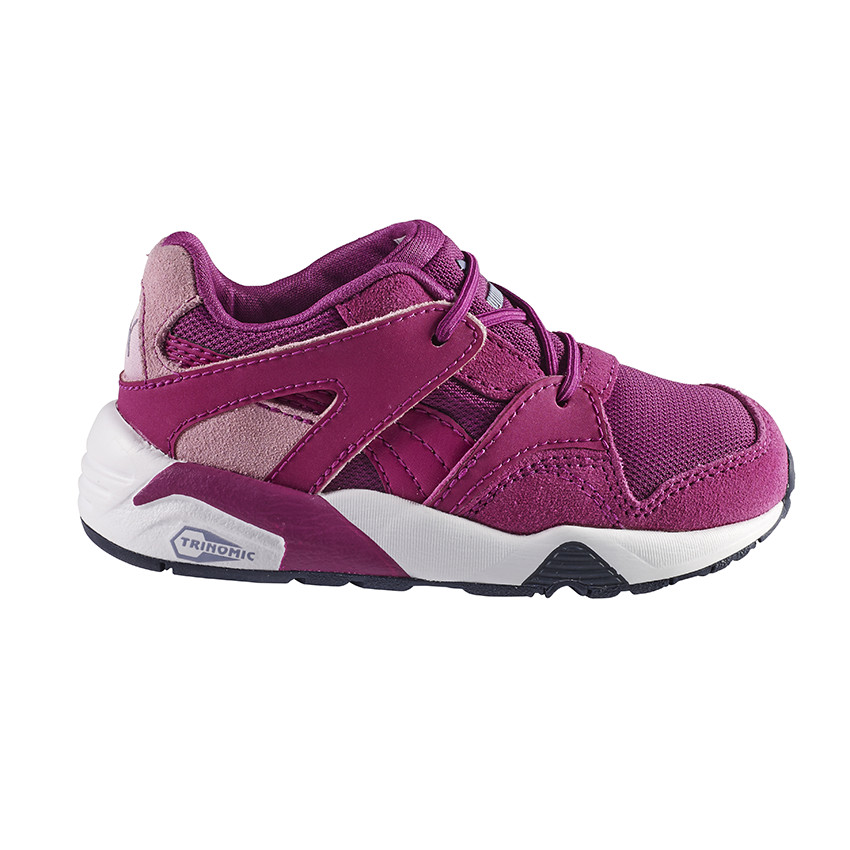 PUMA - Baskets basses coloris violet à lacets élastiqués  