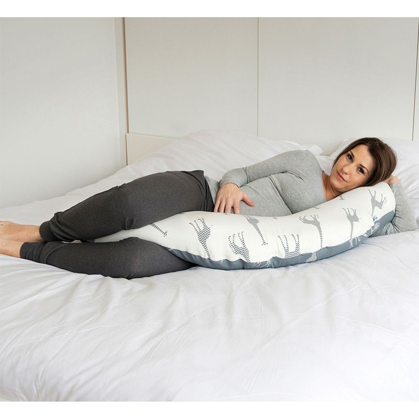 Coussin d’allaitement Doomoo – Girafe/Gris 