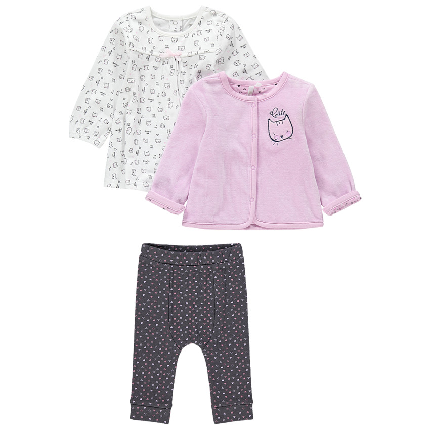 Ensemble avec tunique manches longues, gilet et caleçon 