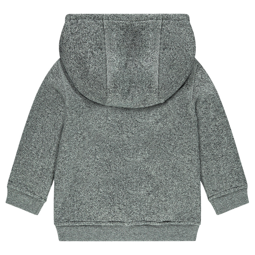 Sweat à capuche en molleton chiné avec inscription printée 