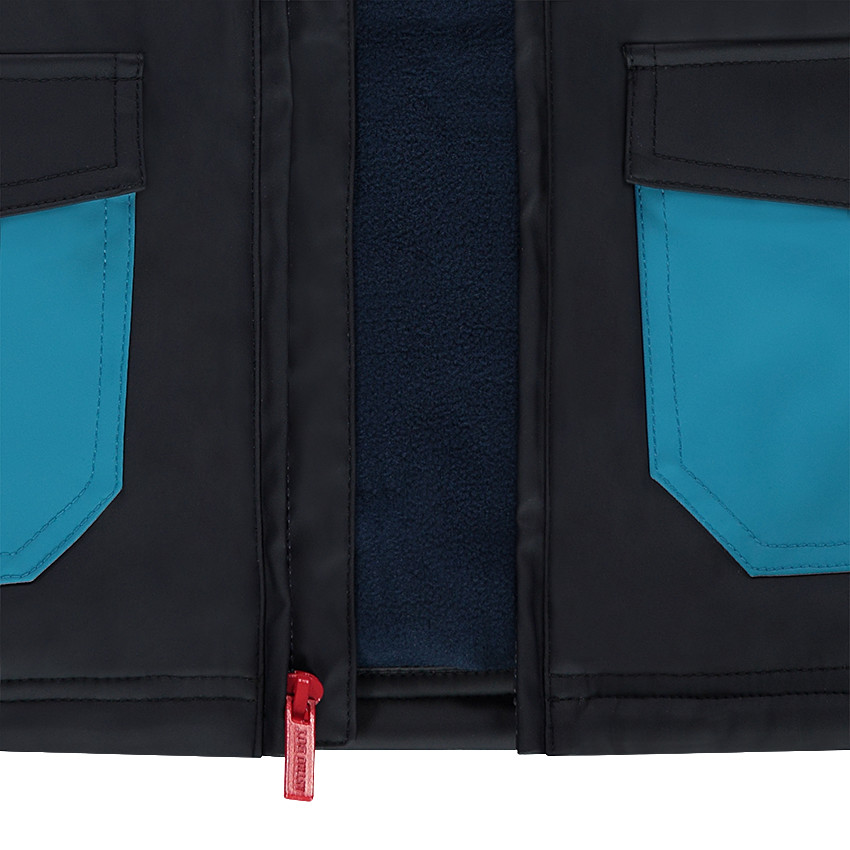 Parka à capuche en gomme effet 2 en 1 avec poches 