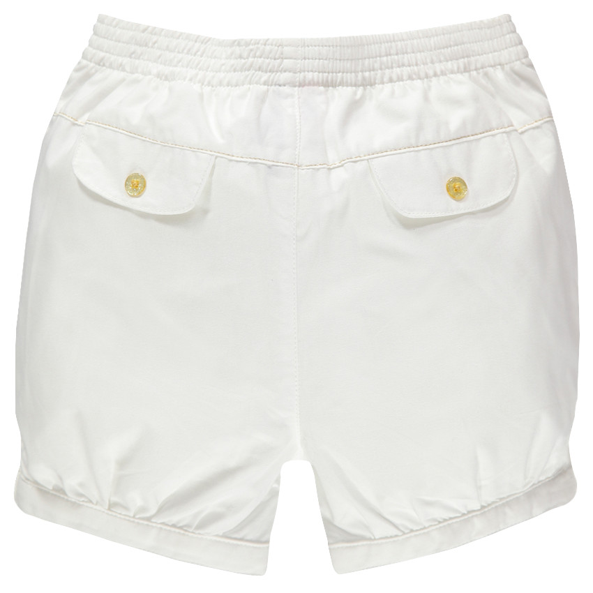 Short en popeline de coton et carrosse brodé 