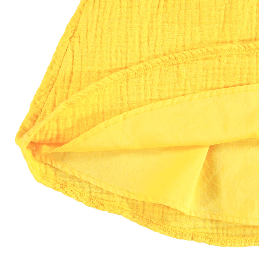 Ensemble avec tunique en gaze de coton et pantalon en velours 