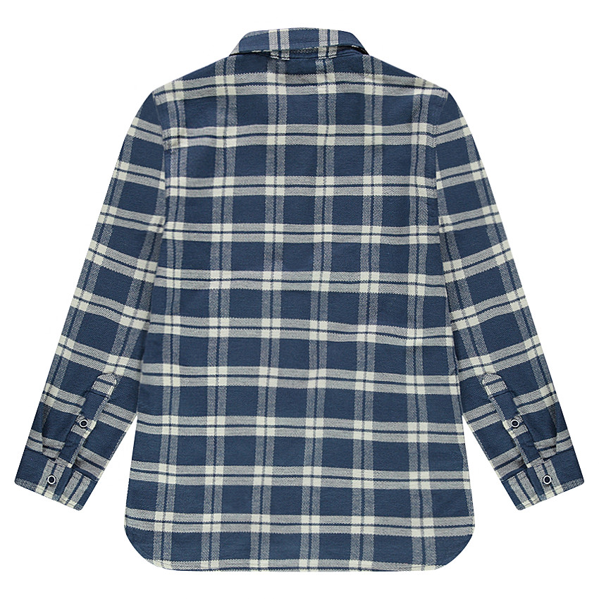 Junior - Chemise manches longues en flanelle à carreaux contrastés 