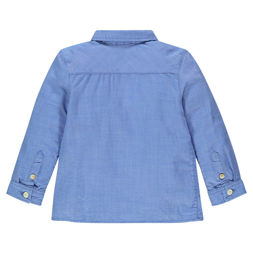 Chemise manches longues en coton avec poche 