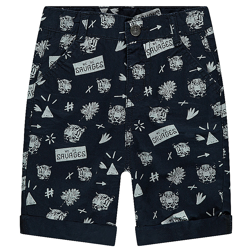 Bermuda en coton avec imprimé jungle all-over 
