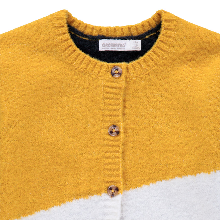 Gilet en tricot tricolore boutonné 