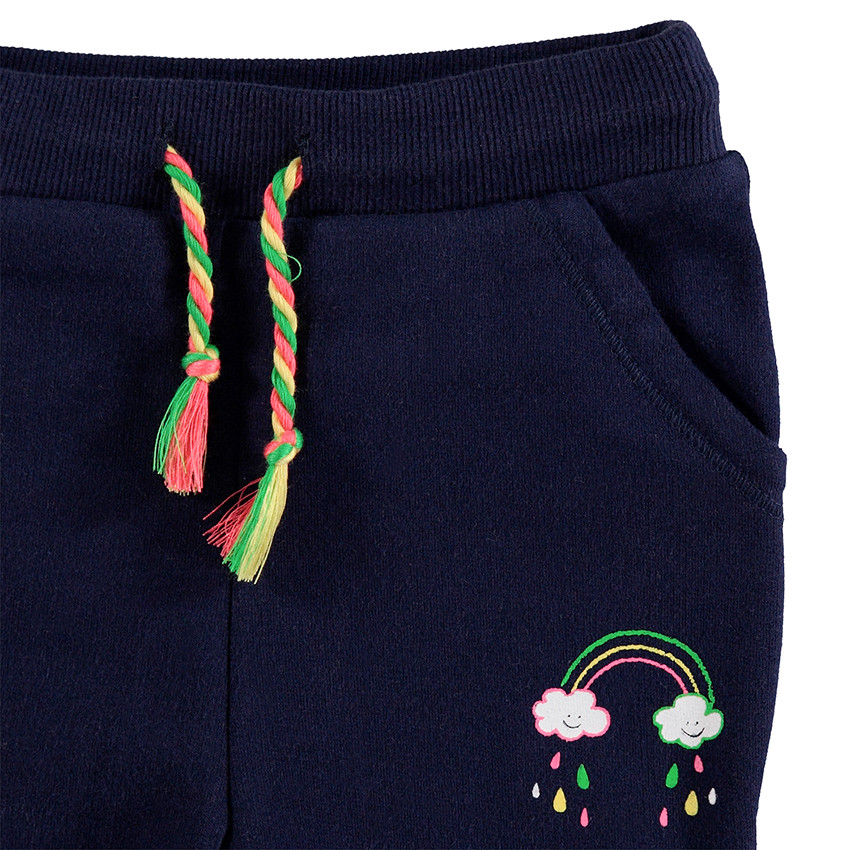 Jogging en molleton avec sweat rayé et pantalon print arc-en-ciel 