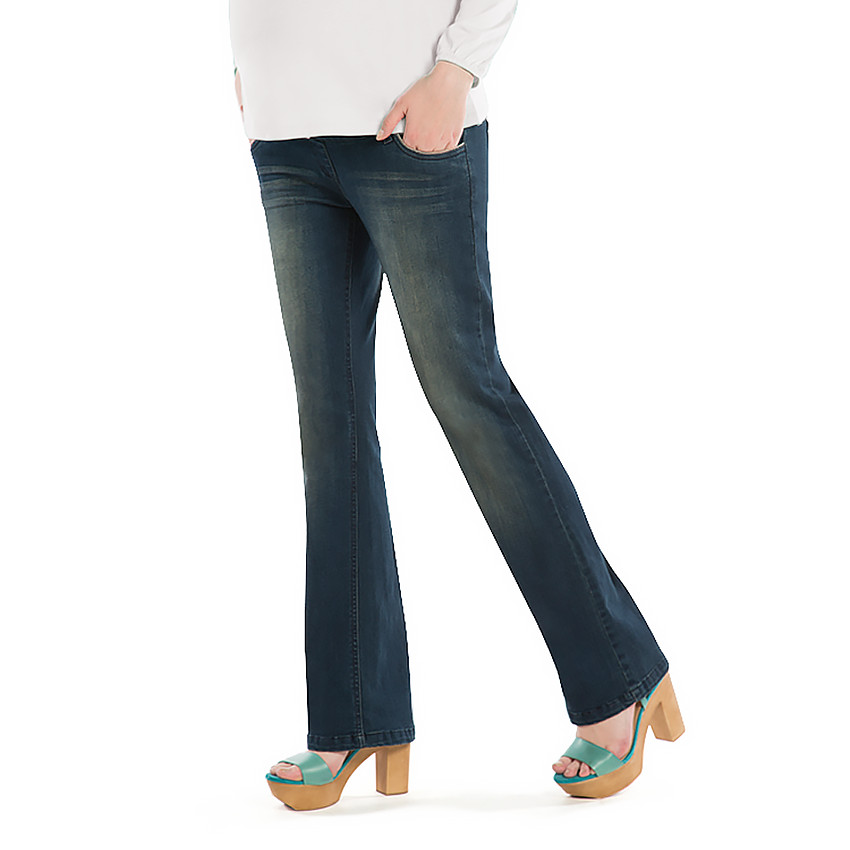 Jeans de grossesse coupe bootcut avec empiècements effet used 