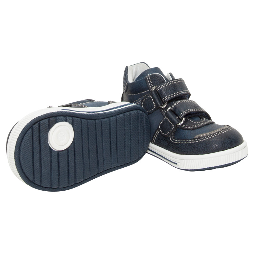 Baskets montantes à scratchs aspect cuir 