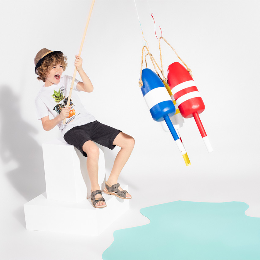 Junior - T-shirt manches courtes en jersey avec ananas printé 