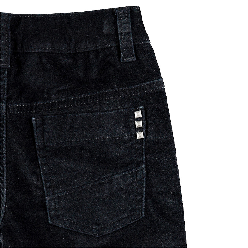 Junior - Pantalon effet used et crinkle avec zips et clous fantaisie 