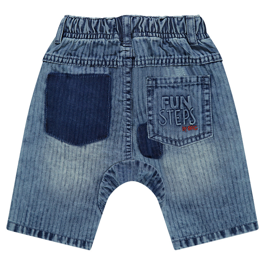 Bermuda en denim léger effet rayé 