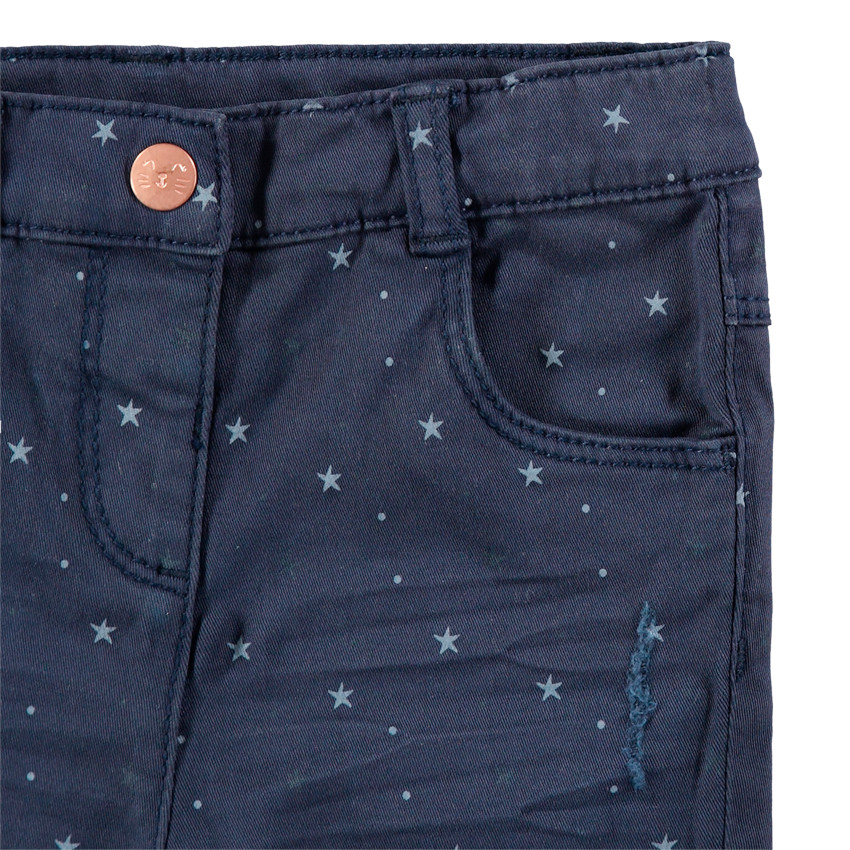 Pantalon en coton avec étoiles imprimées all-over 