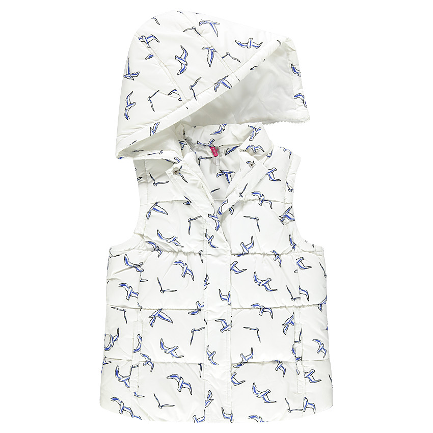 Junior - Doudoune sans manches imprimée à capuche amovible 