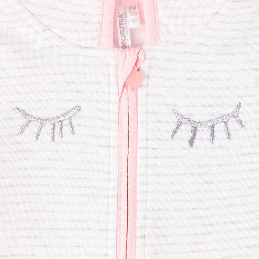 Jogging avec gilet rayé et pantalon en molleton patch coeurs 