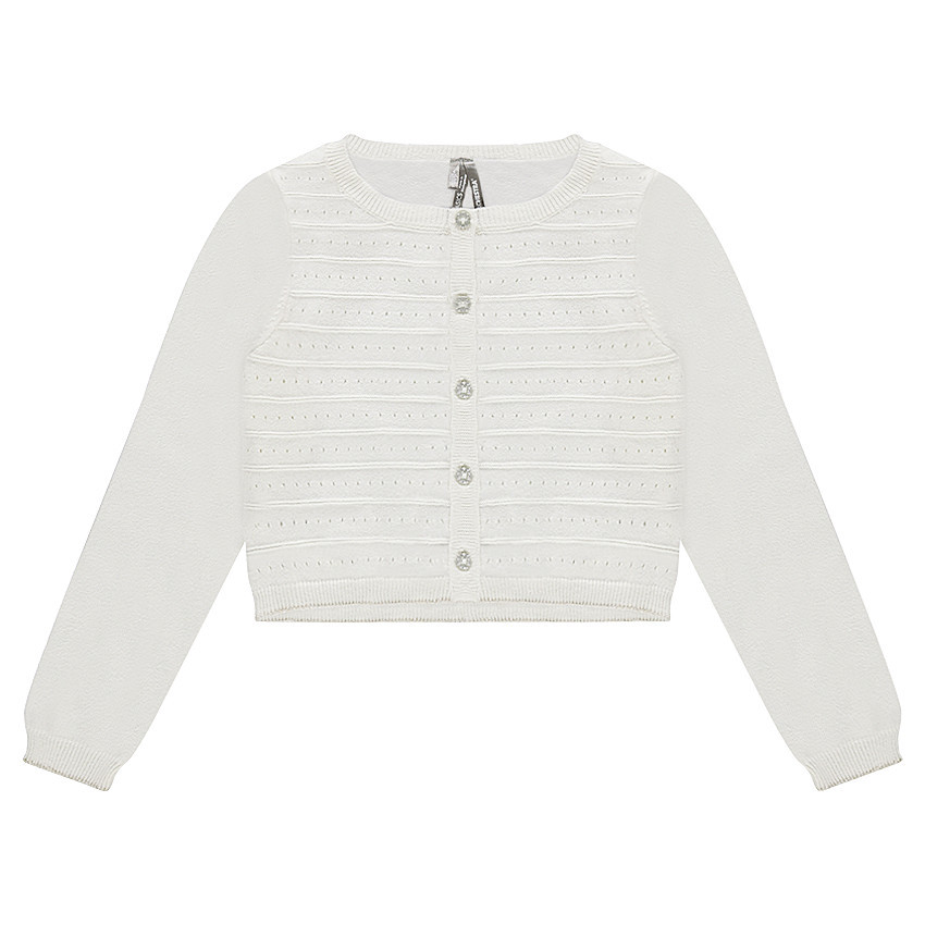 Gilet en tricot fantaisie avec liseré doré 