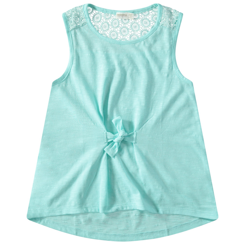 Junior - Débardeur en maille slub avec dentelle au dos 