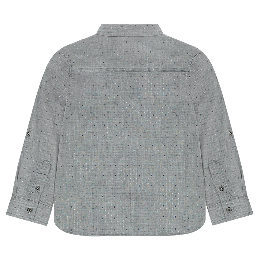 Chemise à manches rétractables avec motif en jacquard effet neps 