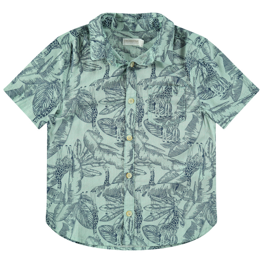Chemise manches courtes avec imprimé jungle all-over 