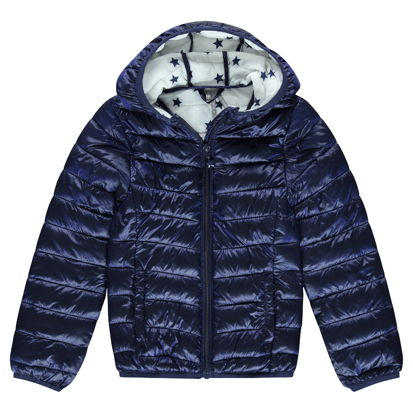 Junior - Doudoune light imperméable à capuche avec sac de rangement imprimé 