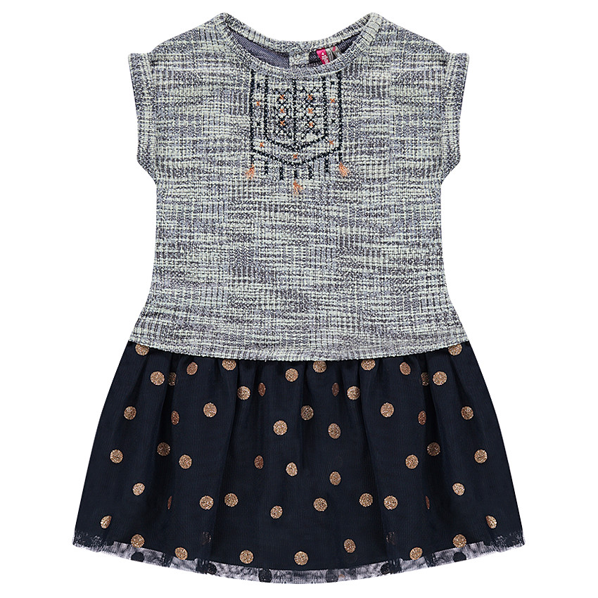 Robe manches courtes bi-matière 
