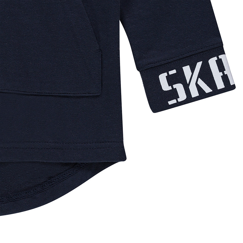 Gilet en molleton léger plus long au dos avec inscriptions printées 