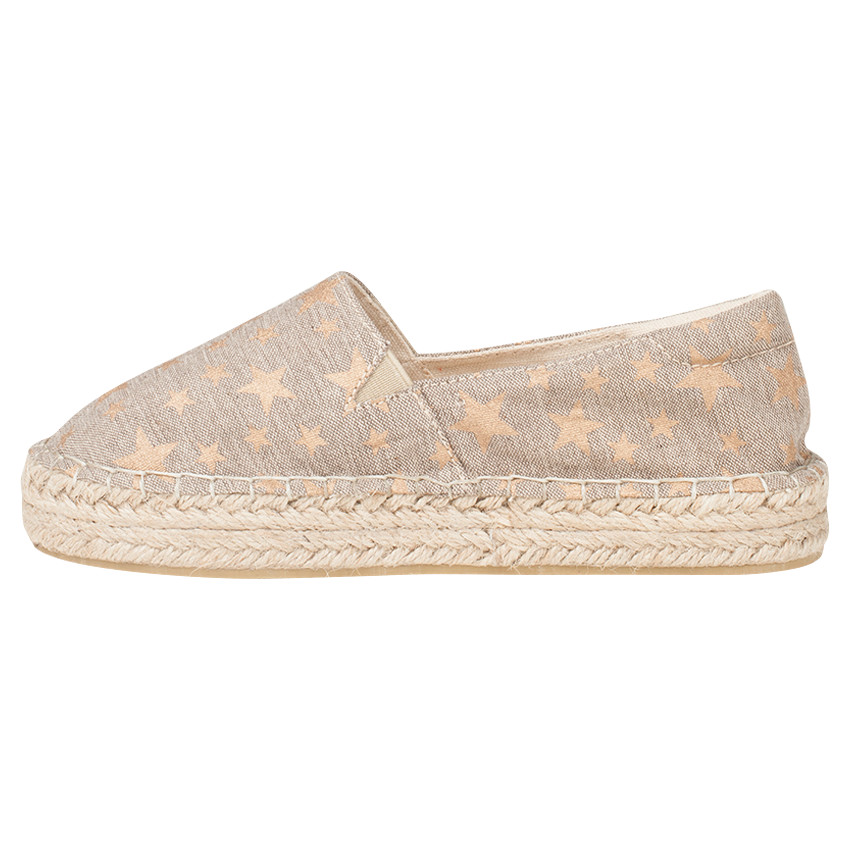 Espadrilles en toile imprimées étoiles dorées 
