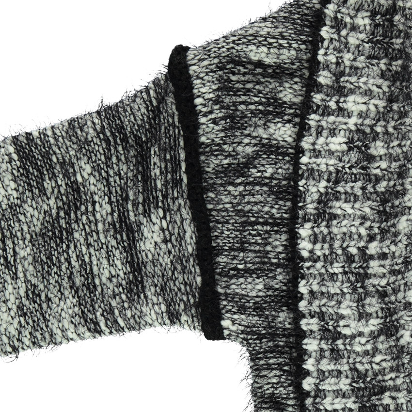 Junior - Gilet long en tricot avec jeu de mailles 