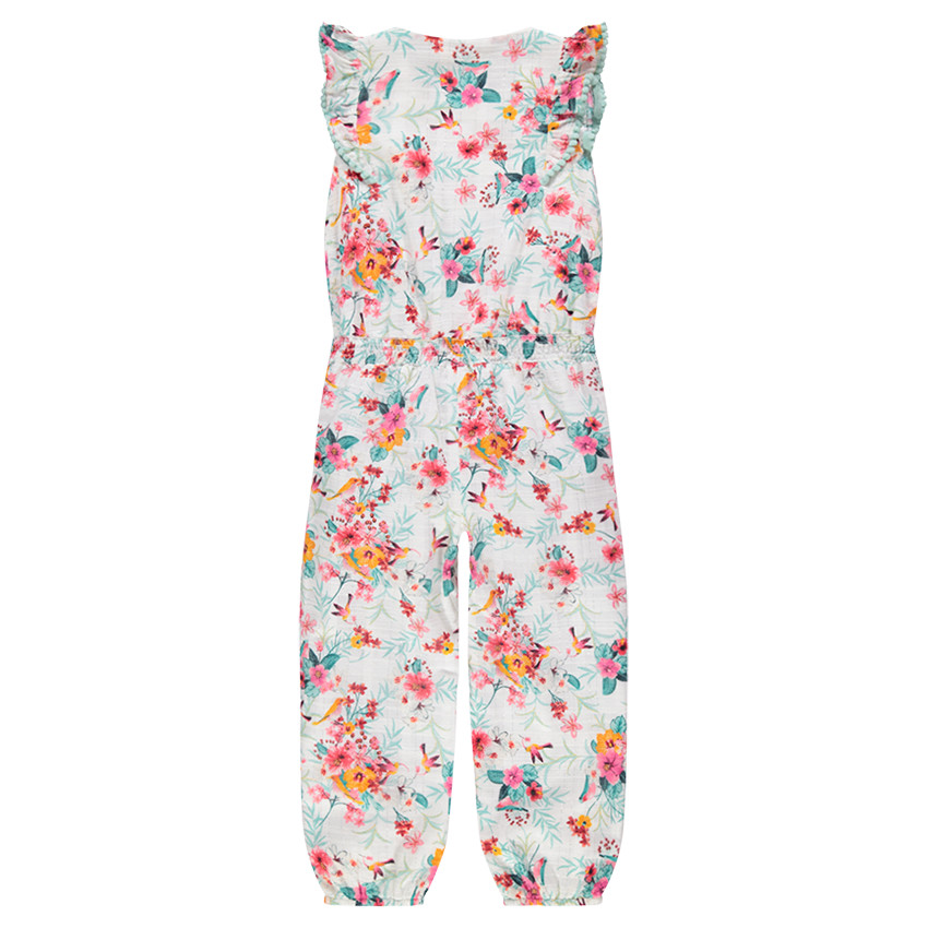 Combinaison longue à fleurs all-over avec volants 