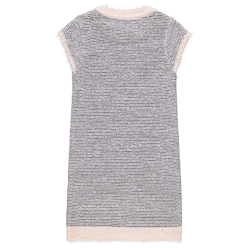 Junior - Robe en tricot avec coeurs en jacquard et fines rayures 