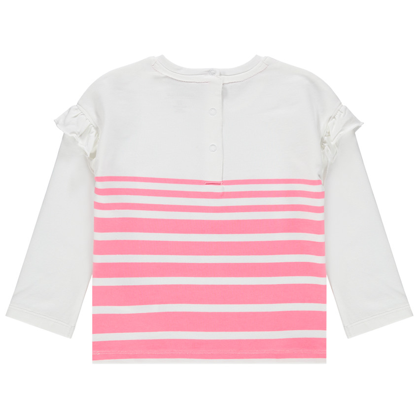 Sweat en molleton style marinière avec message pailleté 