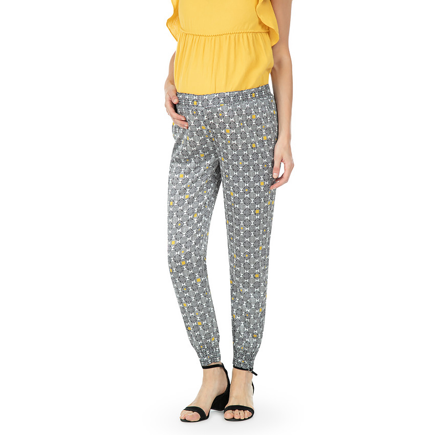 Pantalon de grossesse en crêpe avec imprimé graphique all-over 