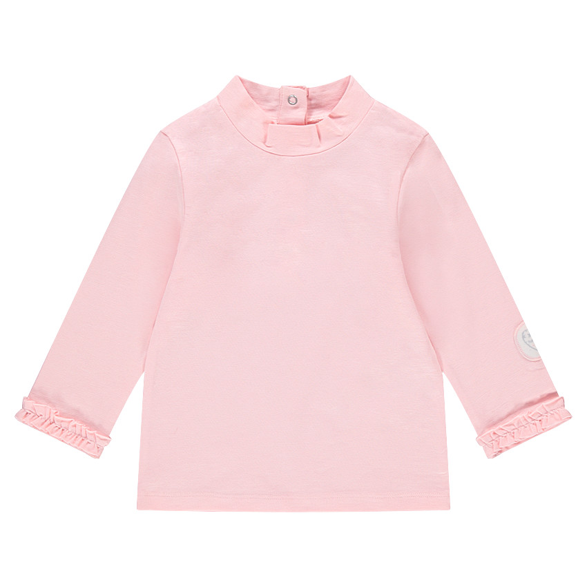 Sous-pull en jersey avec badge coeur et ruchés 