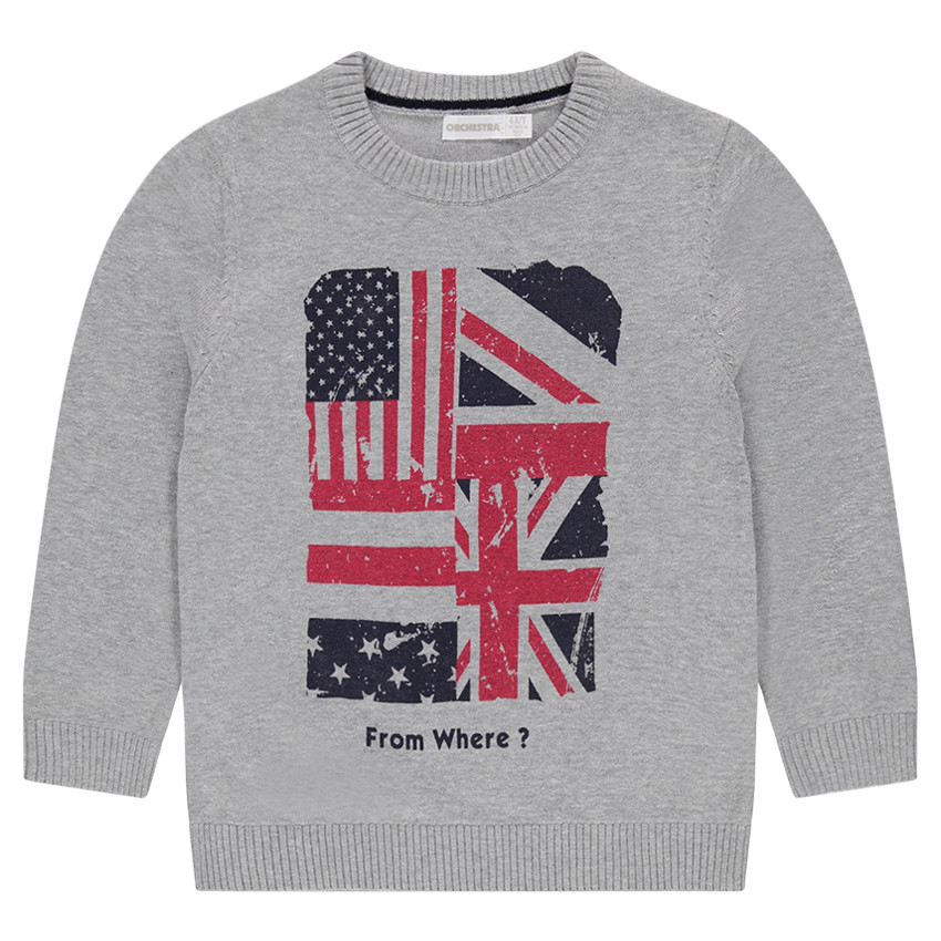 Pull en tricot avec message printé 