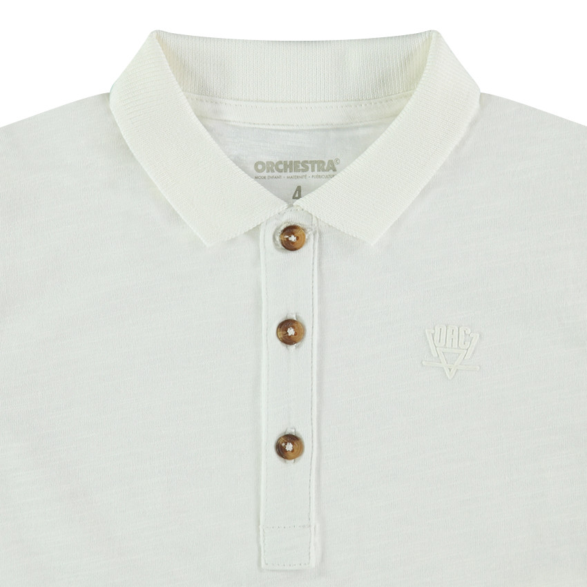 Polo manches longues en jersey slub avec logo printé 