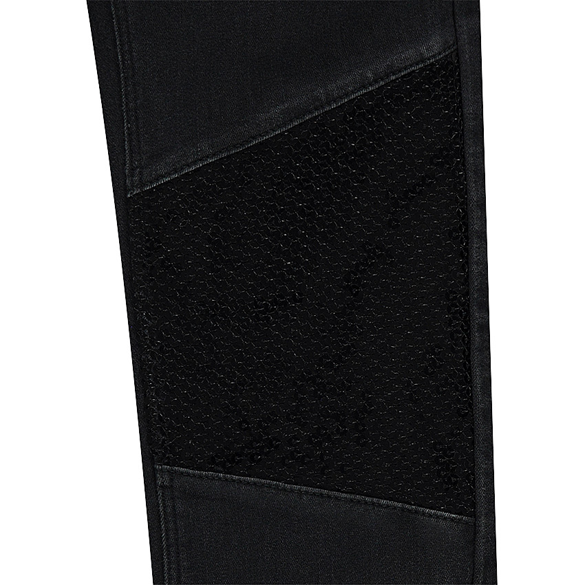 Junior - Jeans slim effet used avec sequins sur les jambes 