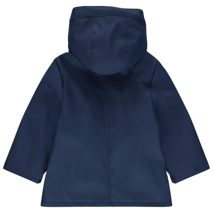 Parka en gomme doublée jersey à rayures 