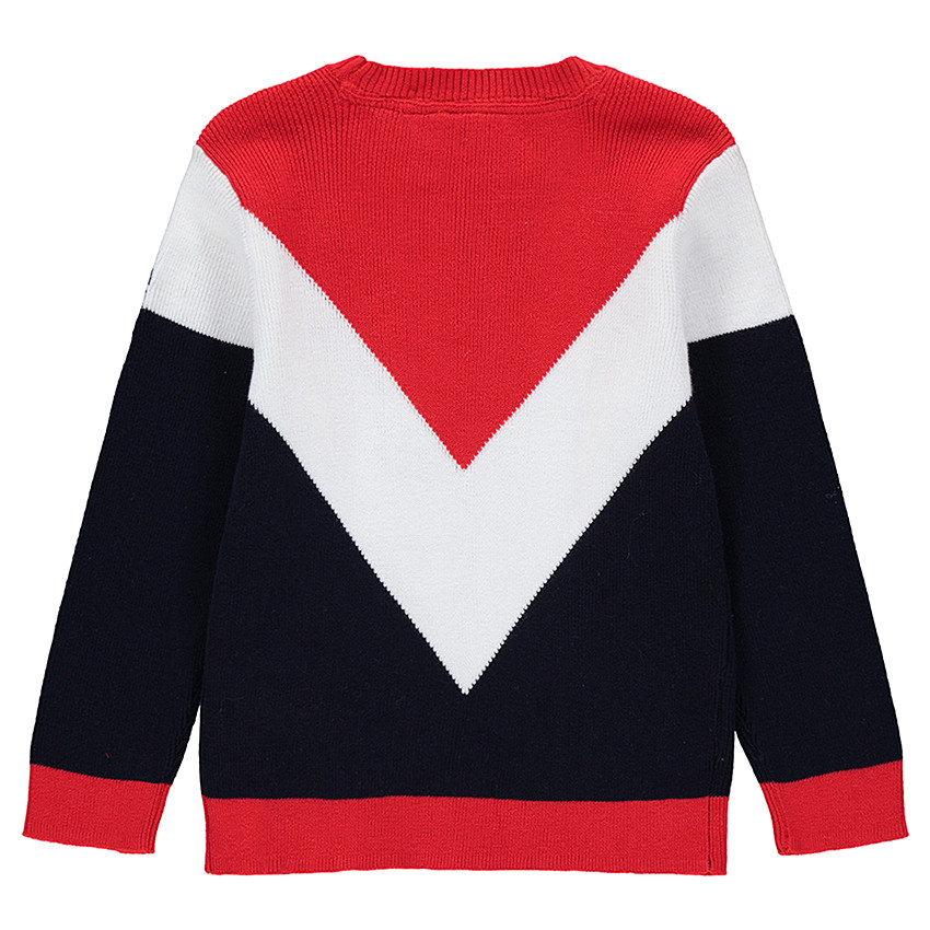 Pull en tricot tricolore avec badges brodés  Marvel Spiderman  