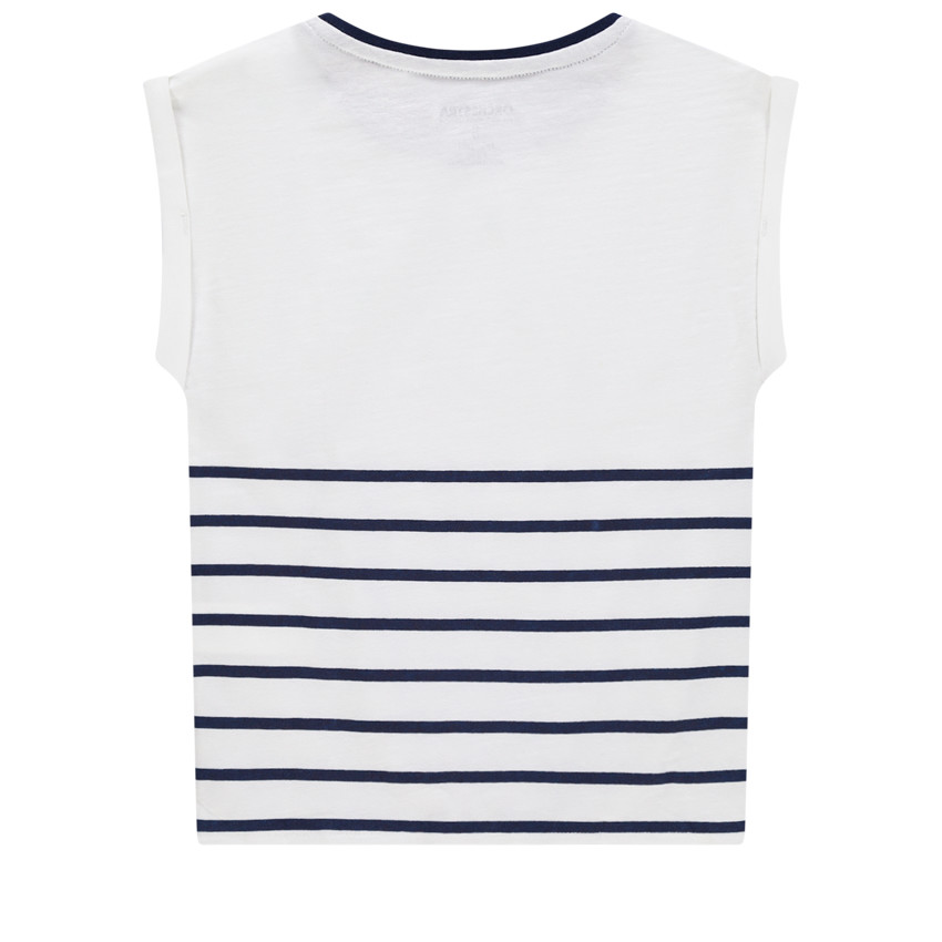 T-shirt manches courtes à rayures et motif en sequins 