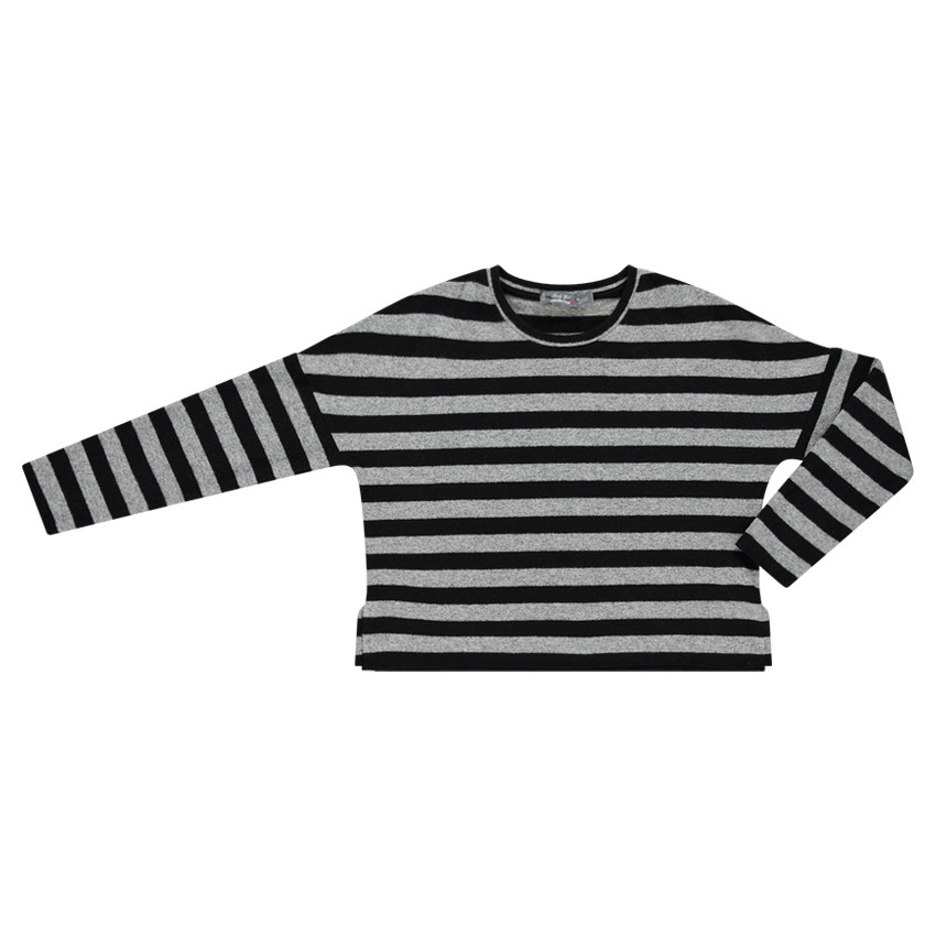 Junior - Pull en tricot rayé manches longues  