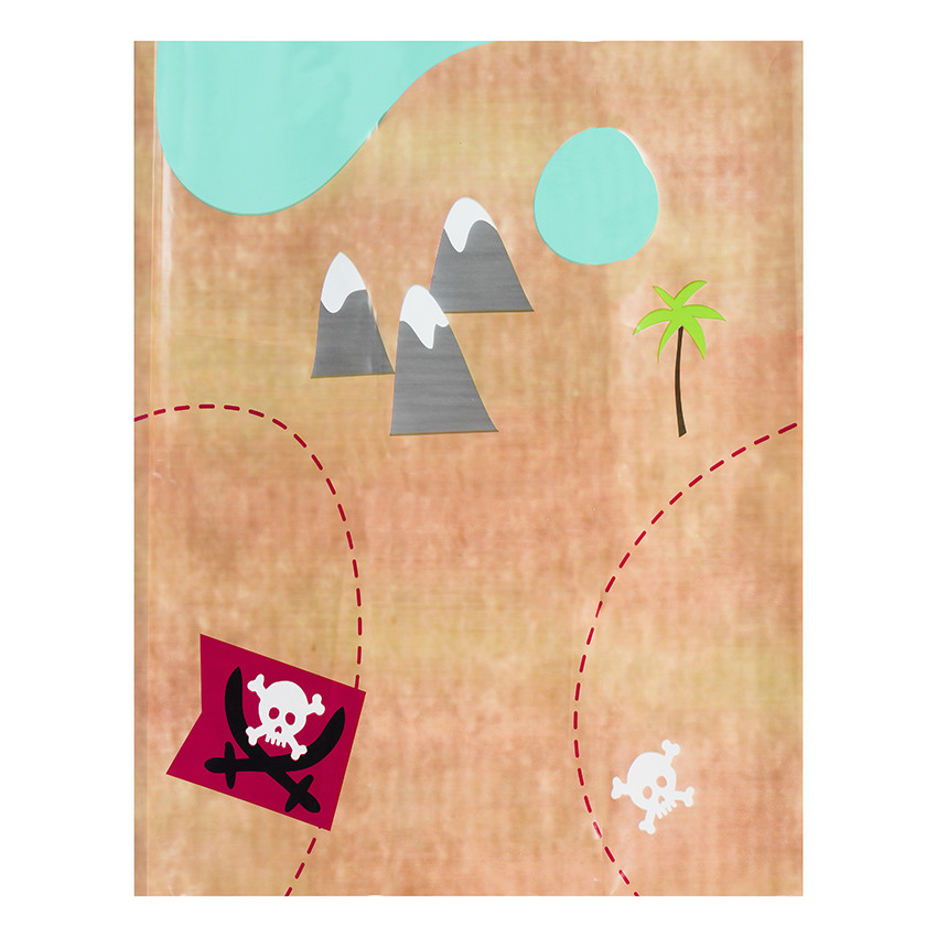 Nappe anniversaire Pirate motif carte au trésor 110 x 180 cm 
